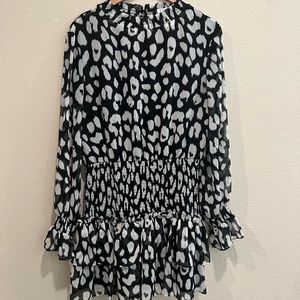 VICI Leopard Print Ruffle Dress